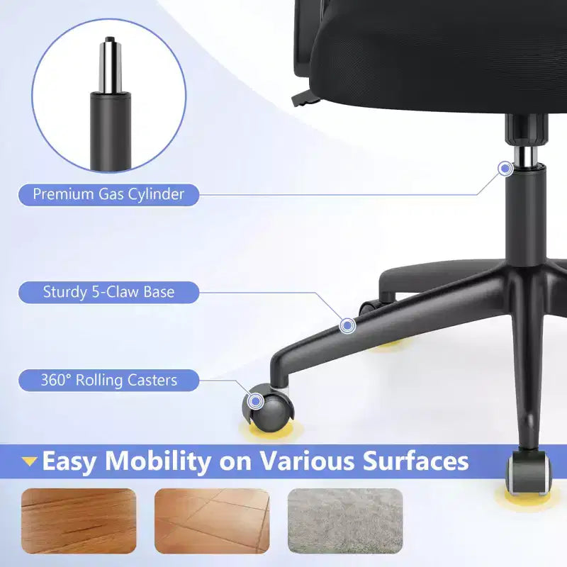 Ergonomic Mesh Office Chair with Lumbar Support & Flip-Up Arms – Multiple Colors