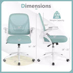 Sedia da ufficio ergonomica in rete con supporto lombare e braccioli ribaltabili – Diversi colori