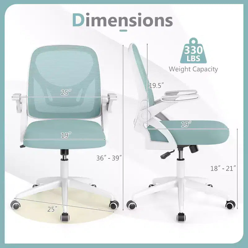 Ergonomic Mesh Office Chair with Lumbar Support & Flip-Up Arms – Multiple Colors
