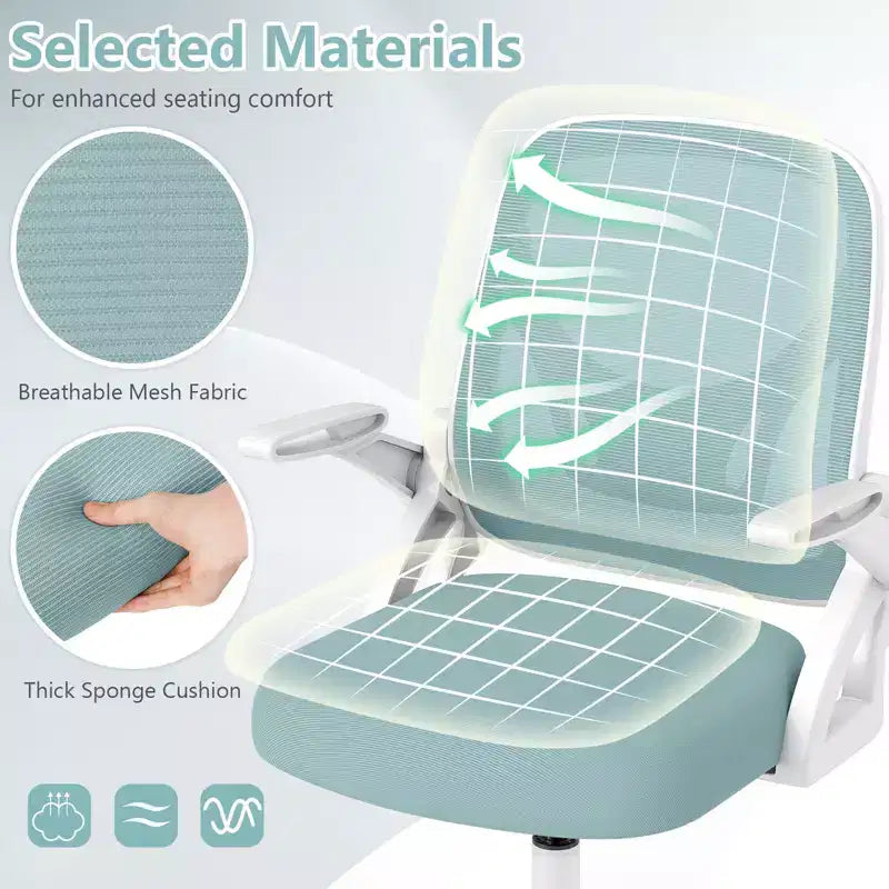 Ergonomic Mesh Office Chair with Lumbar Support & Flip-Up Arms – Multiple Colors