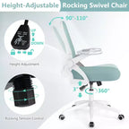 Sedia da ufficio ergonomica in rete con supporto lombare e braccioli ribaltabili – Diversi colori
