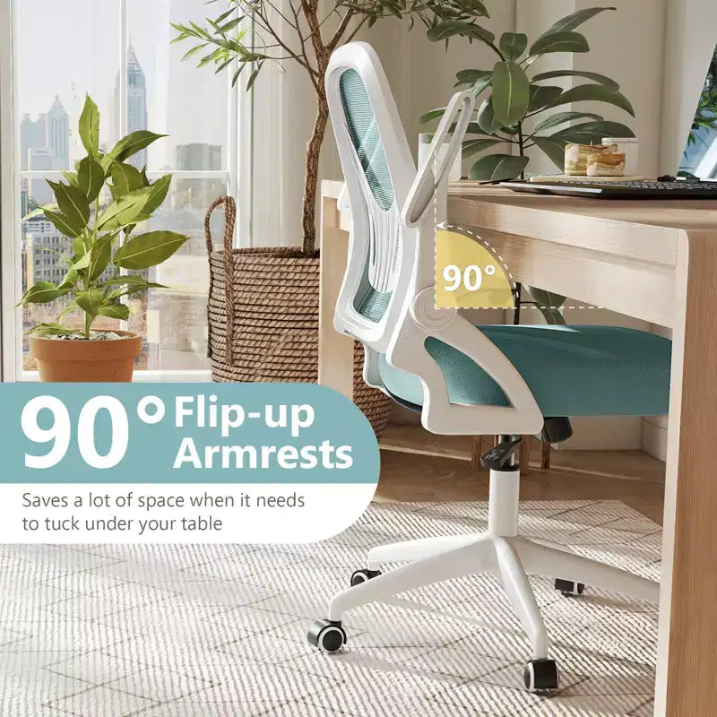 Ergonomic Mesh Office Chair with Lumbar Support & Flip-Up Arms – Multiple Colors