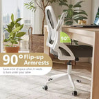 Sedia da ufficio ergonomica in rete con supporto lombare e braccioli ribaltabili – Diversi colori