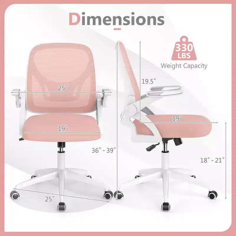 Ergonomic Mesh Office Chair with Lumbar Support & Flip-Up Arms – Multiple Colors