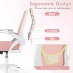 Sedia da ufficio ergonomica in rete con supporto lombare e braccioli ribaltabili – Diversi colori