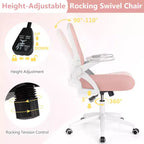 Sedia da ufficio ergonomica in rete con supporto lombare e braccioli ribaltabili – Diversi colori