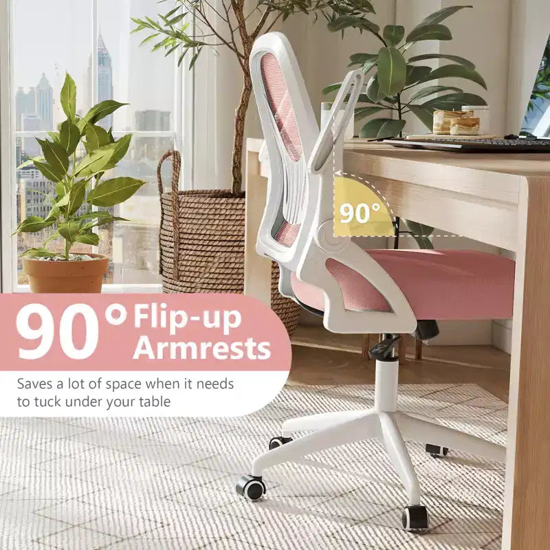 Ergonomic Mesh Office Chair with Lumbar Support & Flip-Up Arms – Multiple Colors