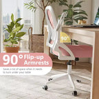 Sedia da ufficio ergonomica in rete con supporto lombare e braccioli ribaltabili – Diversi colori