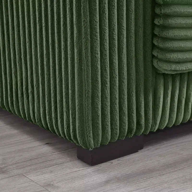 93" Reversible Sectional Sofa with Chaise Lounge – Corduroy, Green
