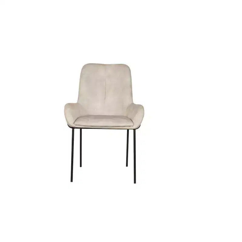 Modern Curved Arm Dining Chair – Beige, Contemporary Style