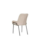Sedia da pranzo moderna con braccioli curvi – Beige, Stile contemporaneo