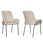 Sedia da pranzo moderna con braccioli curvi – Beige, Stile contemporaneo