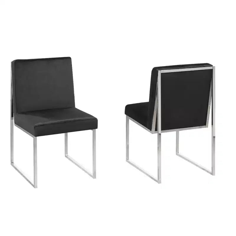 Brassex Set of 2 Barton Dining Chairs Black