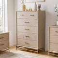 HOMES: Inside + Out Neovesi Chest Boho 5 Drawer Oak