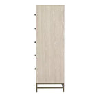 Cassettiera boho a 5 cassetti in legno massiccio – Finitura rovere con cassetti rivestiti in cedro