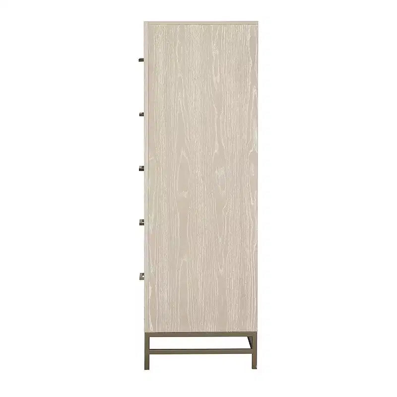 Boho 5-Drawer Solid Wood Chest – Oak Finish with Cedar-Lined Drawers