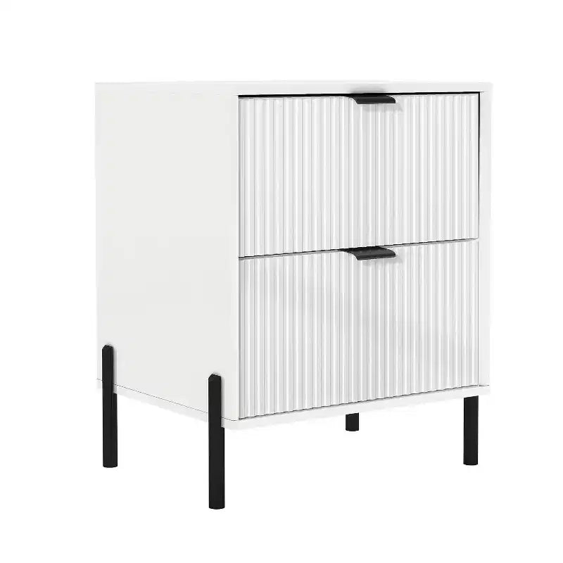 4-Piece Modern Bedroom Set – Chest, Dresser & 2 Nightstands, Off-White