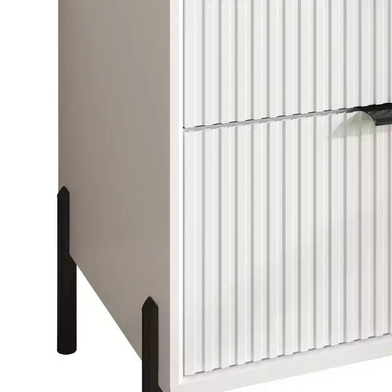 4-Piece Modern Bedroom Set – Chest, Dresser & 2 Nightstands, Off-White