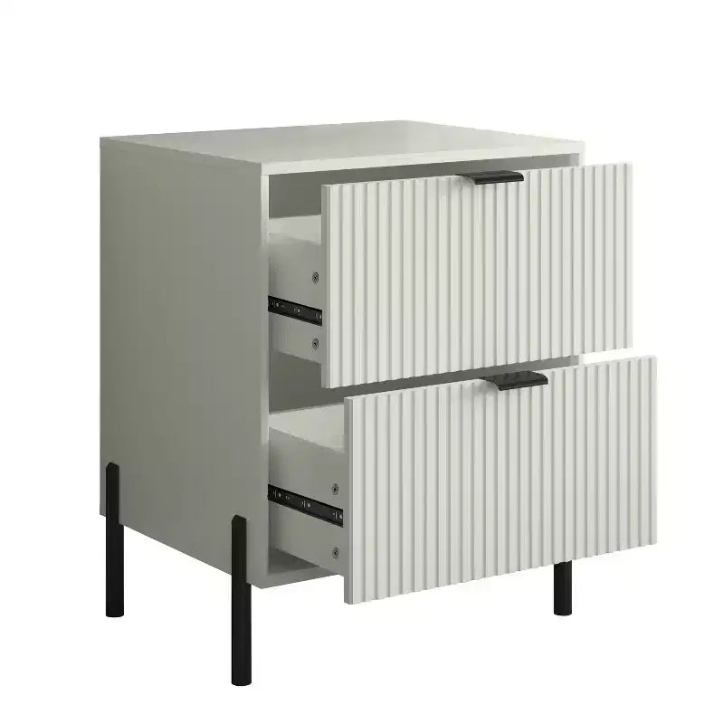 4-Piece Modern Bedroom Set – Chest, Dresser & 2 Nightstands, Off-White