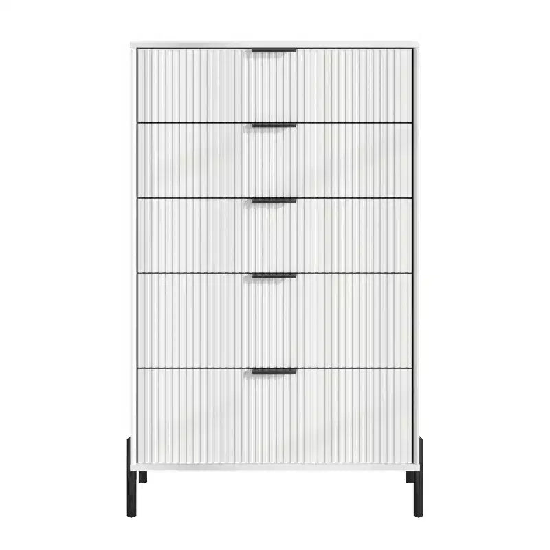 4-Piece Modern Bedroom Set – Chest, Dresser & 2 Nightstands, Off-White