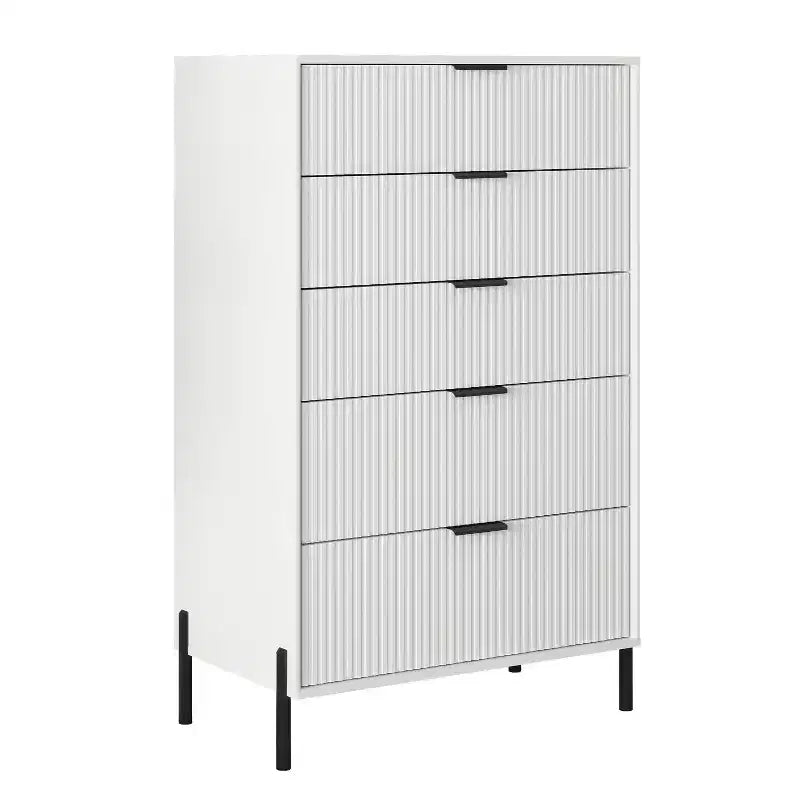 4-Piece Modern Bedroom Set – Chest, Dresser & 2 Nightstands, Off-White