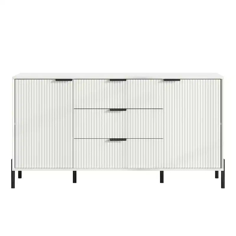 4-Piece Modern Bedroom Set – Chest, Dresser & 2 Nightstands, Off-White