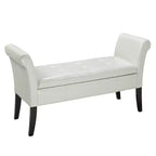 Brassex Albus Tufted Accent Bench with Storage Expresso