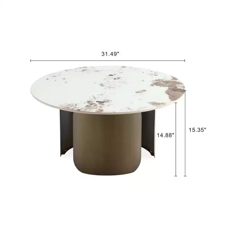 Sintered Stone Top Coffee Table with Gold Base