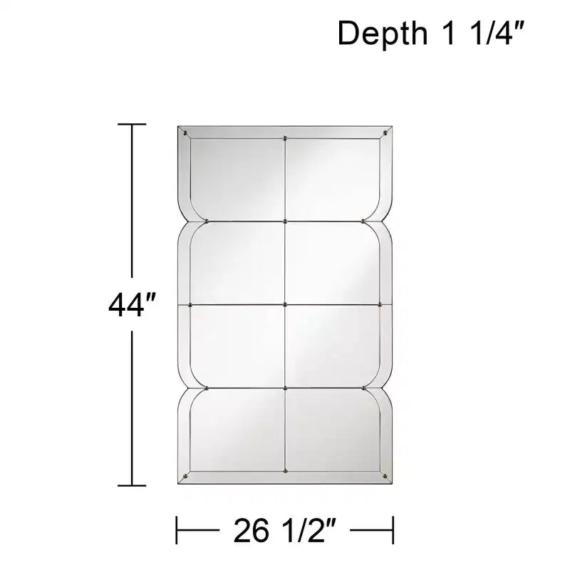 Uttermost Henri 26 1/2 x 44 Curved Multi Panel Wall Mirror