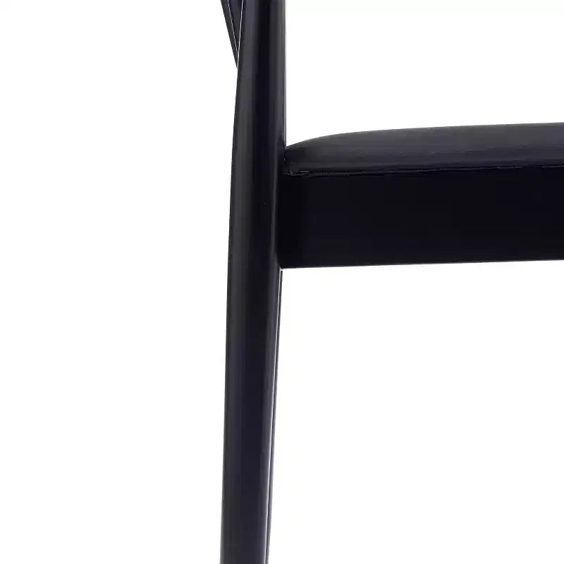 Emma and Oliver Set of 2 Solid Wood Dining Chairs with Spindle Backrests and Vinyl Seats
