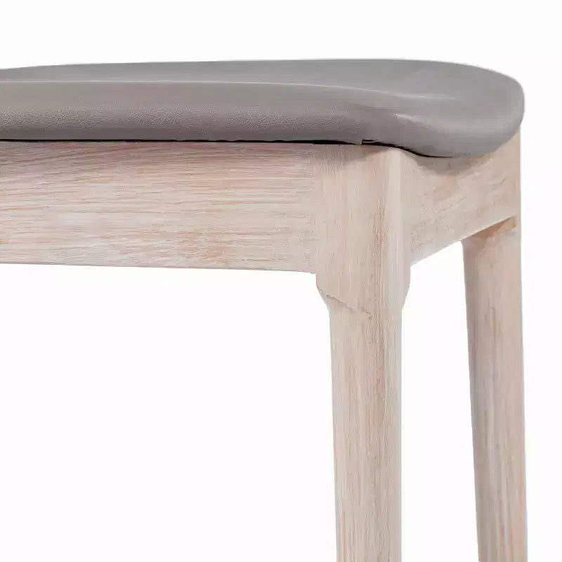 Emma and Oliver Set of 2 Solid Wood Dining Chairs with Spindle Backrests and Vinyl Seats