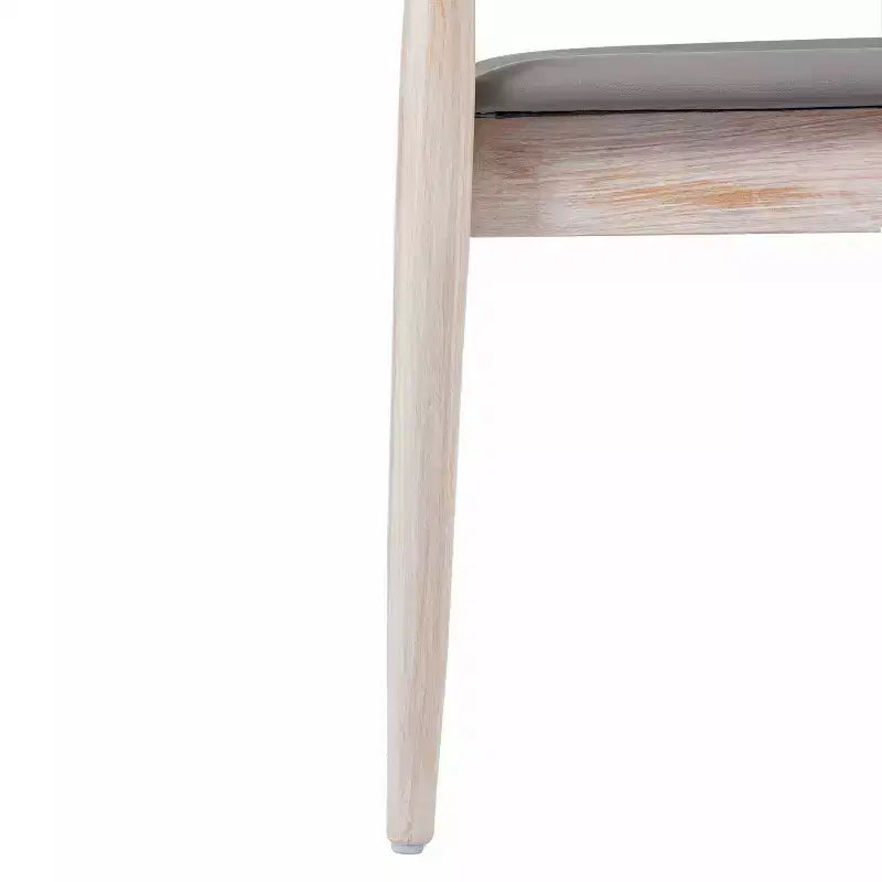 Emma and Oliver Set of 2 Solid Wood Dining Chairs with Spindle Backrests and Vinyl Seats