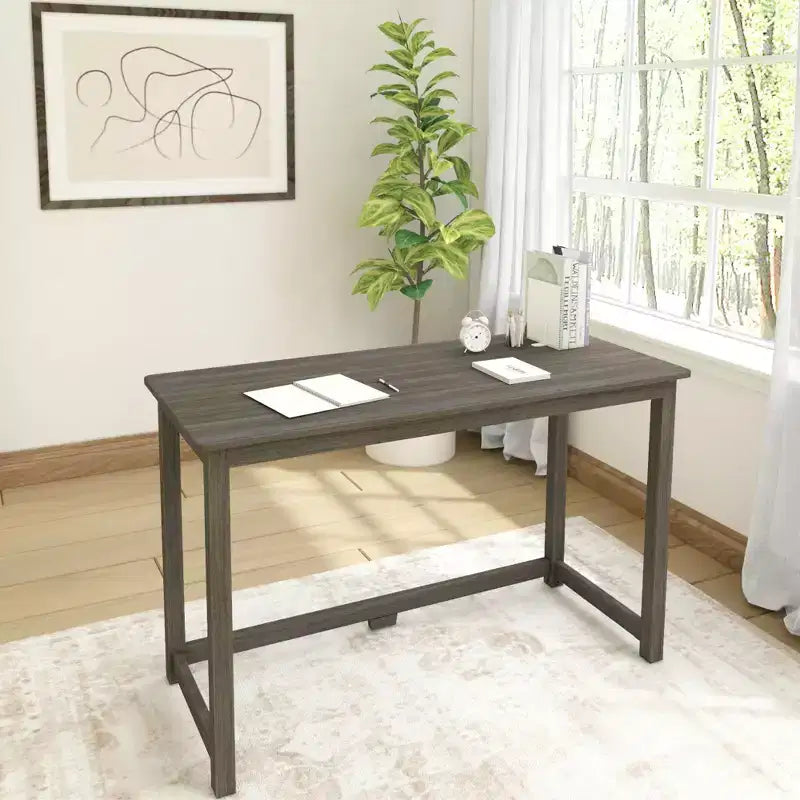 Plank+Beam Solid Wood Writing Desk, Simple Desk for Bedroom, Home Office Study Desk, 47.25