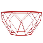 Tavolino da caffè ottagonale da 31" con piano in vetro e base geometrica in filo metallico