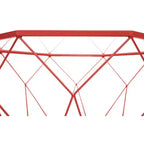 Tavolino da caffè ottagonale da 31" con piano in vetro e base geometrica in filo metallico