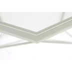 Tavolino da caffè ottagonale da 31" con piano in vetro e base geometrica in filo metallico