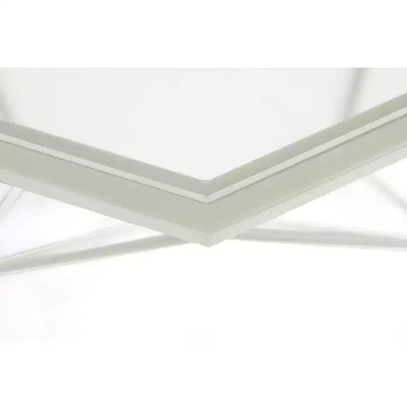 LeisureMod Malibu Modern 31 Octagon Coffee Table with Glass Top and Geometric Wire Frame for Living Room or Small Spaces