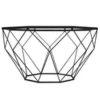 Tavolino da caffè ottagonale da 31" con piano in vetro e base geometrica in filo metallico