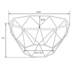 Tavolino da caffè ottagonale da 31" con piano in vetro e base geometrica in filo metallico