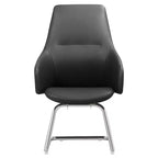 Sedia da ufficio in pelle con base a slitta in ferro moderna – Seduta ergonomica da scrivania e per ospiti
