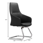 Sedia da ufficio in pelle con base a slitta in ferro moderna – Seduta ergonomica da scrivania e per ospiti
