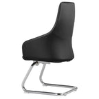 Sedia da ufficio in pelle con base a slitta in ferro moderna – Seduta ergonomica da scrivania e per ospiti