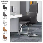 Sedia da ufficio in pelle con base a slitta in ferro moderna – Seduta ergonomica da scrivania e per ospiti