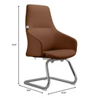 Sedia da ufficio in pelle con base a slitta in ferro moderna – Seduta ergonomica da scrivania e per ospiti