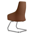 Sedia da ufficio in pelle con base a slitta in ferro moderna – Seduta ergonomica da scrivania e per ospiti