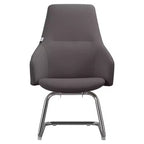 Sedia da ufficio in pelle con base a slitta in ferro moderna – Seduta ergonomica da scrivania e per ospiti