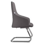 Sedia da ufficio in pelle con base a slitta in ferro moderna – Seduta ergonomica da scrivania e per ospiti