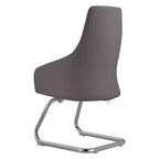 Sedia da ufficio in pelle con base a slitta in ferro moderna – Seduta ergonomica da scrivania e per ospiti
