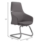 Sedia da ufficio in pelle con base a slitta in ferro moderna – Seduta ergonomica da scrivania e per ospiti