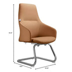 Sedia da ufficio in pelle con base a slitta in ferro moderna – Seduta ergonomica da scrivania e per ospiti